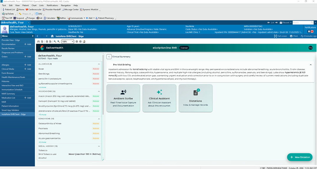 EHRClient embedded in PowerChart